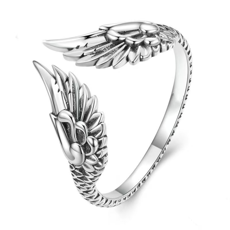 Vintage Classic Angel Wings Adjustable Ring