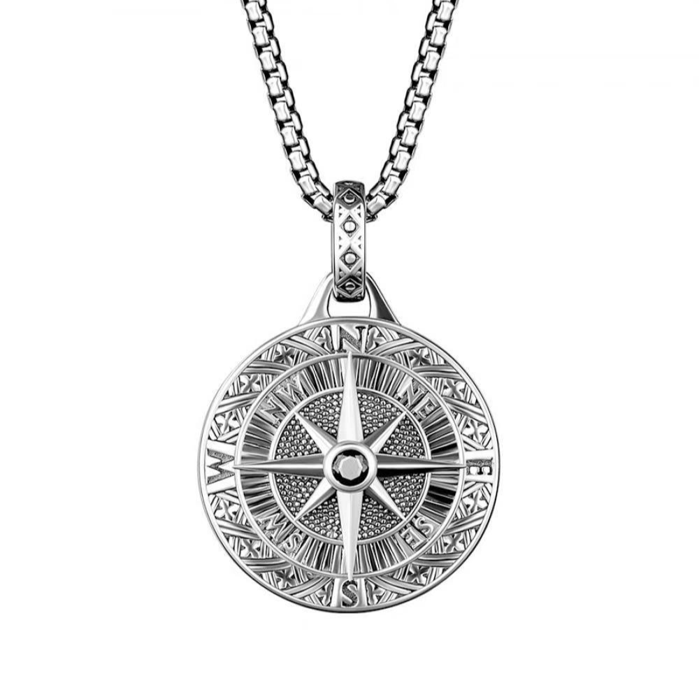 Men's Retro Compass Pointer Necklace